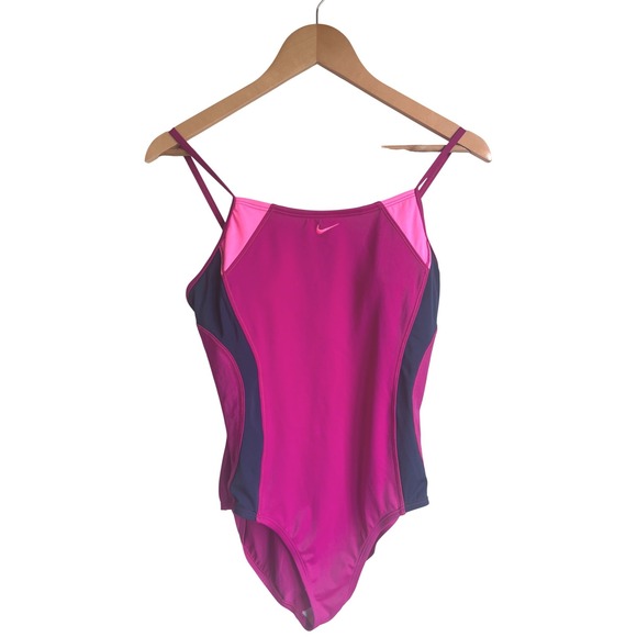 Nike Other - Nike Womens Colorblock One Piece Swimsuit Fuchsia Pink Navy NESS7358 Large